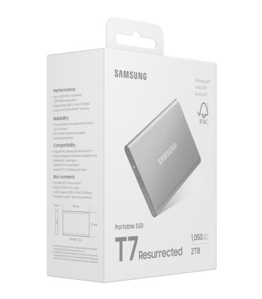 SAMSUNG External SSD  Read speed 1050 MB/s Write speed 1000 MB/s 2000 GB MU-PD2T0G/WW