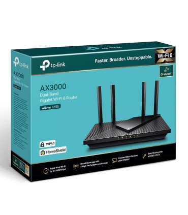 TP-LINK Wireless Router  Wireless Router 3000 Mbps Wi-Fi 6 USB 3.0 1 WAN 4x10/100/1000M Number of antennas 4 ARCHERAX55