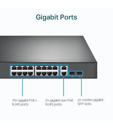 TP-LINK Switch  TL-SG1218MP Desktop/pedestal Rack 16x10Base-T / 100Base-TX / 1000Base-T PoE+ ports 16 250 Watts TL-SG1218MP