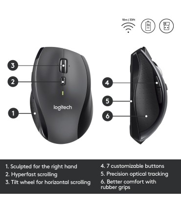 LOGITECH MOUSE USB LASER WRL M705/BLACK 910-001949 