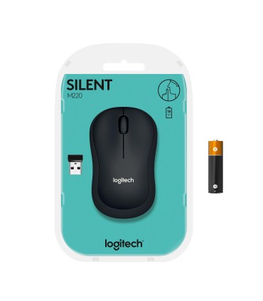 LOGITECH MOUSE USB OPTICAL WRL M220/SILENT B/G 910-004878 