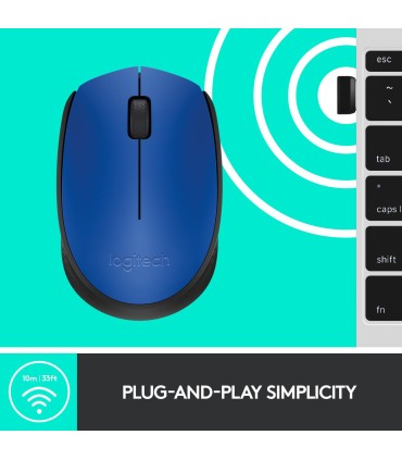 LOGITECH MOUSE USB OPTICAL WRL M171/BLUE 910-004640 