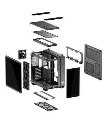 ASUS Case  TUF Gaming GT502 Horizon MidiTower Case product features Transparent panel Not included ATX MicroATX MiniITX Colour B