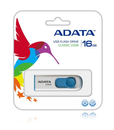 ADATA MEMORY DRIVE FLASH USB2 16GB/WH/BLUE AC008-16G-RWE A-DATA
