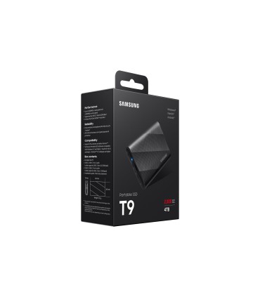SAMSUNG External SSD  T9 4TB USB 3.2 Write speed 2000 MBytes/sec Read speed 2000 MBytes/sec MU-PG4T0B/EU