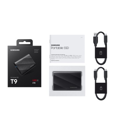 SAMSUNG External SSD  T9 4TB USB 3.2 Write speed 2000 MBytes/sec Read speed 2000 MBytes/sec MU-PG4T0B/EU