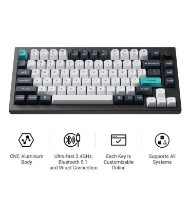 KEYCHRON KEYBOARD WRL Q1 MAX RGB/CARBON BLACK Q1M-M4 