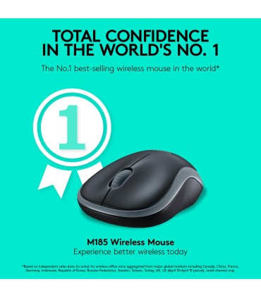 LOGITECH MOUSE USB OPTICAL WRL M185/GREY 910-002238 