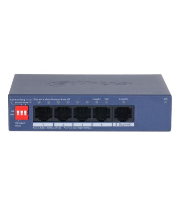 DAHUA Switch  DH-CS4005-4ET1GT-36 Switch layer L2 4xRJ-45 ports RJ-45 Ports Type Fast Ethernet (10/100) 1xGigabit Ethernet (copp