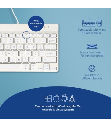 R-GO TOOLS KEYBOARD COMPACT BREAK ENG/WHITE RGOCOUSWDWH 
