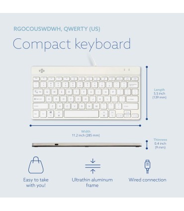 R-GO TOOLS KEYBOARD COMPACT BREAK ENG/WHITE RGOCOUSWDWH 