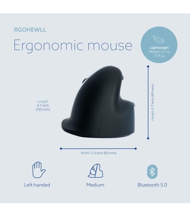 R-GO TOOLS MOUSE USB OPTICAL WRL/LEFT BLACK RGOHEWLL 