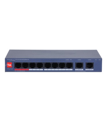 DAHUA Switch  DH-CS4010-8ET2GT-110 Switch layer L2 8xRJ-45 ports RJ-45 Ports Type Fast Ethernet (10/100) 2xGigabit Ethernet (cop