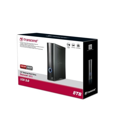 TRANSCEND External HDD  StoreJet 8TB USB 3.1 Drives 1 Black TS8TSJ35T3
