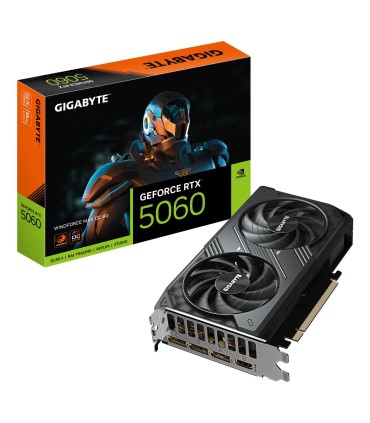 GIGABYTE Graphics Card  NVIDIA GeForce RTX 5060 2512 MHz 8 GB GDDR7 128 bit PCI Express 5.0 Active GV-N5060WF2MAXOC-8GD