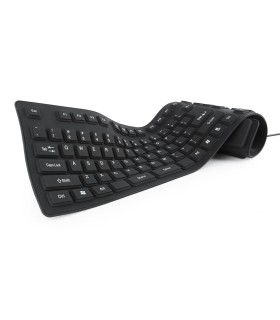 GEMBIRD KEYBOARD FLEXIBLE USB ENG/BLACK KB-109F-B 