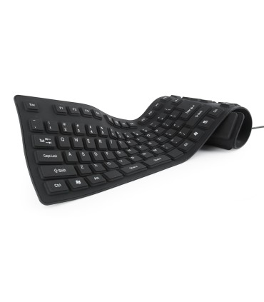 GEMBIRD KEYBOARD FLEXIBLE USB ENG/BLACK KB-109F-B 