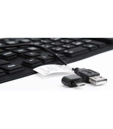 GEMBIRD KEYBOARD FLEXIBLE USB ENG/BLACK KB-109F-B 