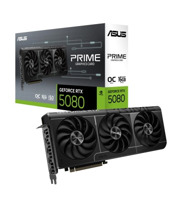 ASUS Graphics Card  NVIDIA GeForce RTX 5080 16 GB GDDR7 256 bit PCIE 5.0 16x 1xHDMI 3xDisplayPort PRIME-RTX5080-O16G