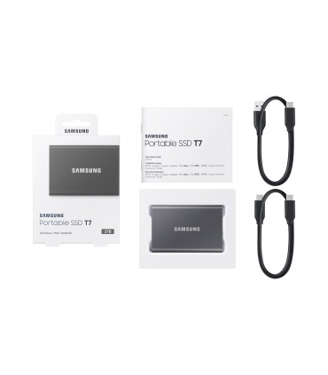 SAMSUNG External SSD  T7 2TB USB 3.2 Write speed 1000 MBytes/sec Read speed 1050 MBytes/sec MU-PC2T0T/WW