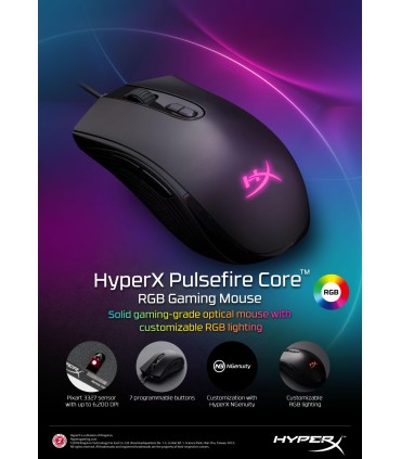 HYPERX MOUSE USB OPTICAL PULSEFIRE/CORE HX-MC004B 
