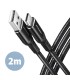AXAGON CABLE USB-C TO USB2.0 2M/BLACK BUCM-AM20AB 