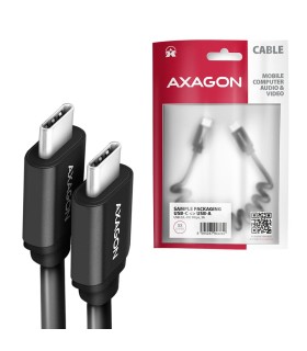 AXAGON CABLE USB-C TO USB-C 1.1M 60W/TWISTER BLK BUCM-CM20TB 