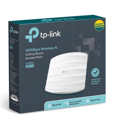 TP-LINK Access Point  Omada 300 Mbps IEEE 802.3af IEEE 802.11b IEEE 802.11g IEEE 802.11n 1xRJ45 Number of antennas 2 EAP115