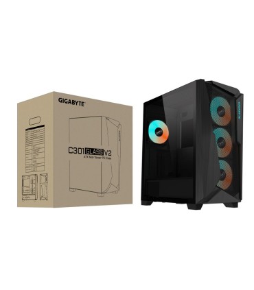 GIGABYTE Case  C301G V2 BLACK MidiTower Case product features Transparent panel Not included ATX EATX MicroATX MiniITX Colour Bl