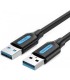 VENTION CABLE USB3.0 MALE TO MALE/0.5M BLACK CONBD 