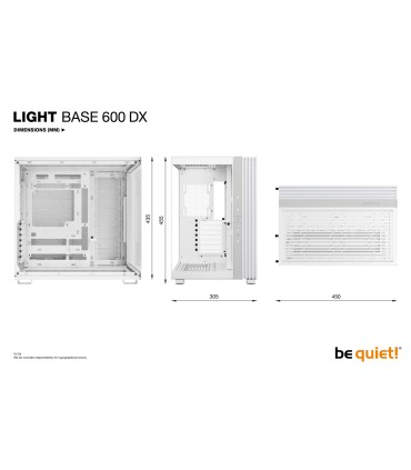 BE QUIET Case  LIGHT BASE 600 DX Tower Case product features Transparent panel ATX MicroATX MiniITX Colour White BGW66