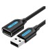 VENTION CABLE USB2.0 MALE TO FEMALE/0.5M BLACK CBIBD 