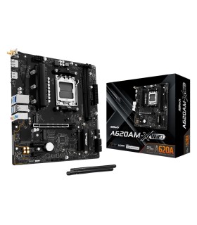 ASROCK Mainboard  AMD A620 Socket AM5 micro ATX RAM DDR5-SDRAM 2xSlots Wi-Fi Yes Bluetooth Yes 1xNumber of M.2 (M) slots A620AM-