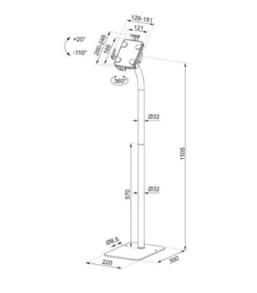 NEOMOUNTS TABLET ACC FLOOR STAND/FL15-625BL1 
