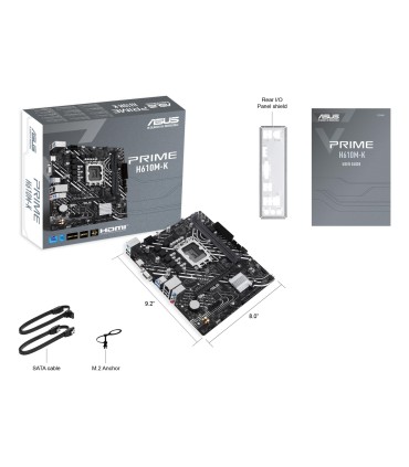 ASUS Mainboard  Intel H610 LGA1700 Micro-ATX Memory DDR5 Memory slots 2 1xPCI-Express 3.0 1x 1xPCI-Express 4.0 16x 1xM.2 1x15pin
