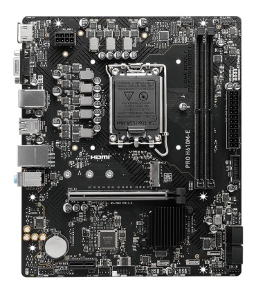 MSI Mainboard  Intel H610 LGA1700 Micro-ATX Memory DDR5 Memory slots 2 1xPCI-Express 1x 1xPCI-Express 16x 1xM.2 1x15pin D-sub 1x