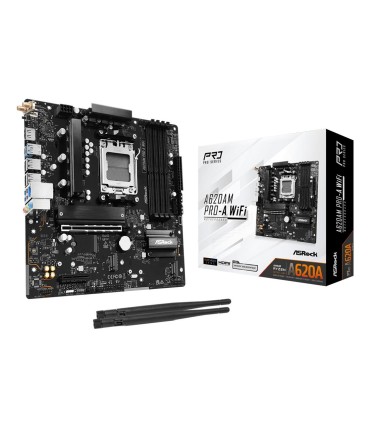 ASROCK Mainboard  AMD A620A micro ATX RAM DDR5-SDRAM 2xSlots Wi-Fi Yes Bluetooth Yes 1xPCI Express x4 slots A620AMPRO-AWIFI