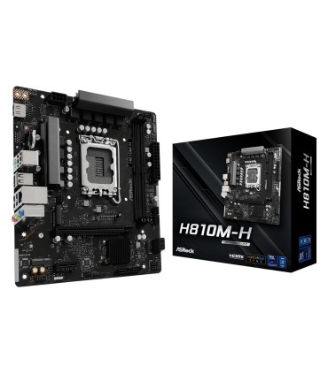 ASROCK Mainboard  H810M-H Intel H810 LGA 1851 (Socket V1) micro ATX RAM DDR5-SDRAM 2xSlots 1xNumber of M.2 (M) slots H810M-H