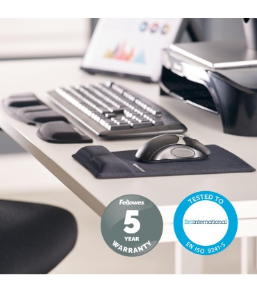 FELLOWES MOUSE PAD WRIST SUPPORT/BLACK 9181201 