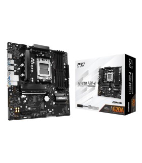 ASROCK Mainboard  AMD A620 Socket AM5 micro ATX RAM DDR5-SDRAM 4xSlots On-board graphics card Yes 3xNumber of M.2 (M) slots A620