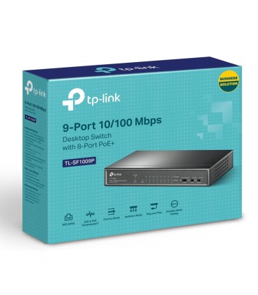 TP-LINK Switch  Desktop/pedestal 9x10Base-T / 100Base-TX PoE+ ports 8 TL-SF1009P