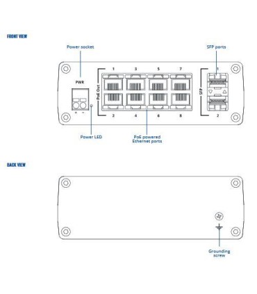 TELTONIKA Switch  TSW2000000B0 PoE ports 8 240 Watts TSW200