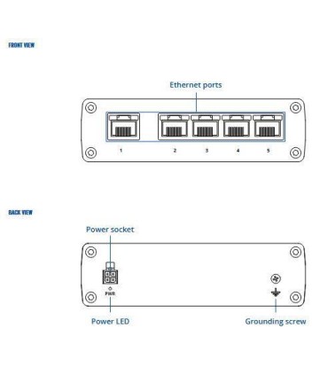 TELTONIKA Switch  TSW110000000 Switch type Unmanaged Switch layer L2 5xRJ-45 ports RJ-45 Ports Type Gigabit Ethernet (10/100/100