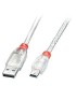 LINDY CABLE USB2 A TO MINI-B 0.5M/TRANSPARENT 41781 