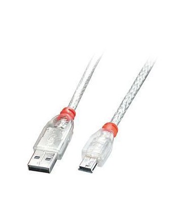 LINDY CABLE USB2 A TO MINI-B 0.5M/TRANSPARENT 41781 