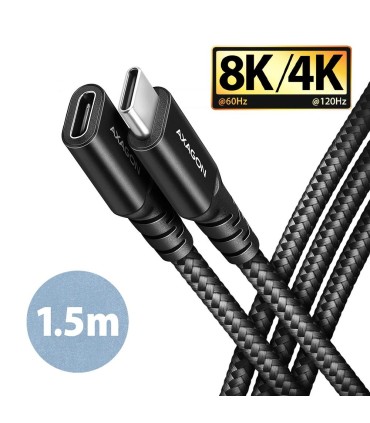 AXAGON CABLE USB-C EXTENSION 1.5M/BLACK BUCM32-CF15AB 