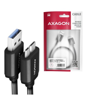 AXAGON CABLE USB3.2 TO MICRO-B 1M/SPEED BLK BUMM3-AM10AB 