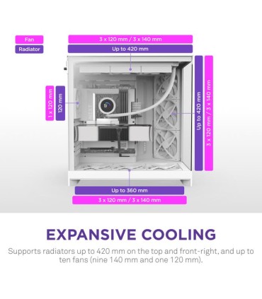 NZXT Case  ATX/micro ATX/Mini-ITX/EATX White Midi Tower PC CM-H92FW-01