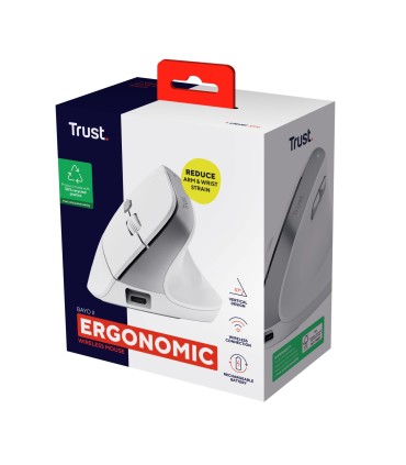 TRUST MOUSE USB OPTICAL WRL BAYO II/ERGO WHT 25398 