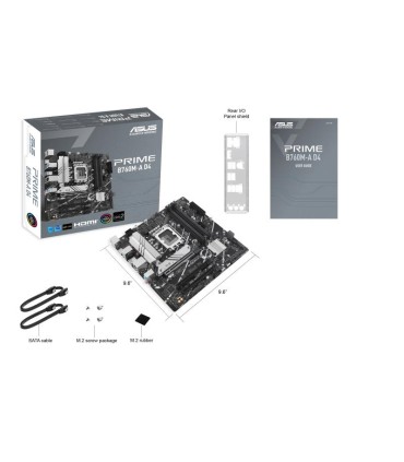 ASUS Mainboard  Intel B760 Express LGA1700 Micro-ATX Memory DDR4 Memory slots 4 1xPCI-Express 4.0 16x 2xM.2 1xHDMI 1xDisplayPort
